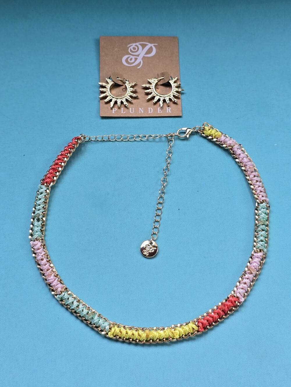 Plunder Rainbow Necklace & Sunburst Earrings Set
